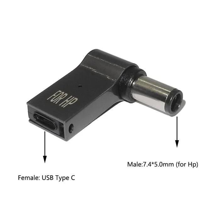 100W USB Type C PD to DC Power Jack Connector For Dell HP Lenovo Asus Sony USB C to Universal Laptop Adapter