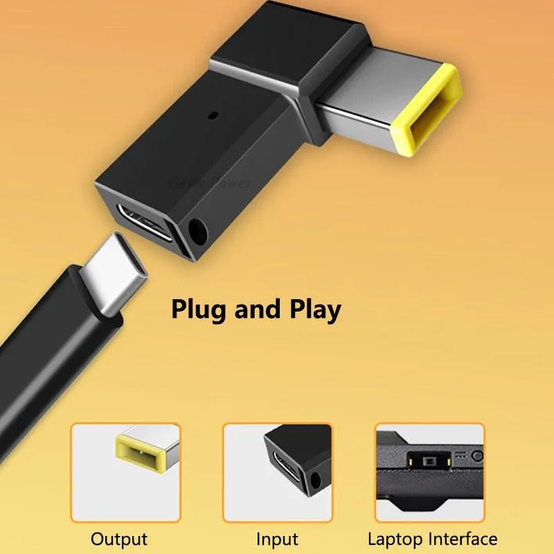 100W USB Type C PD to DC Power Jack Connector For Dell HP Lenovo Asus Sony USB C to Universal Laptop Adapter