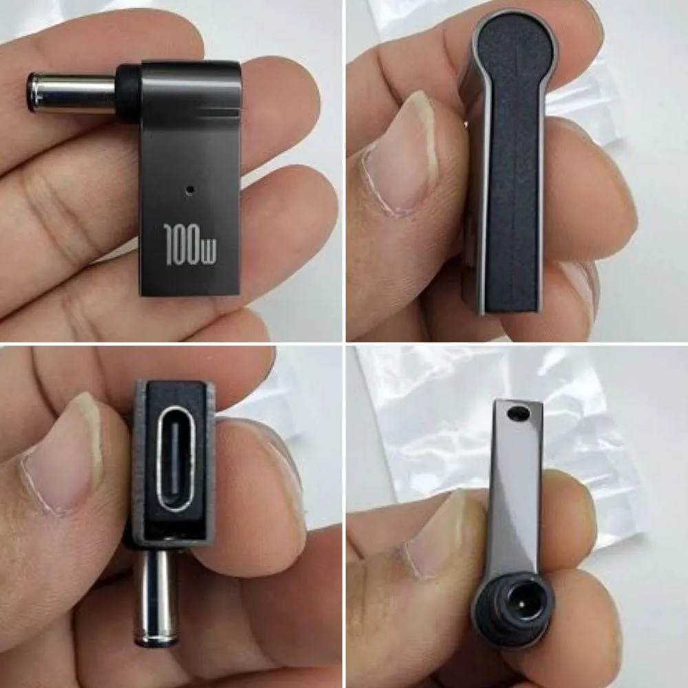 100W USB Type C PD to DC Power Jack Connector For Dell HP Lenovo Asus Sony USB C to Universal Laptop Adapter