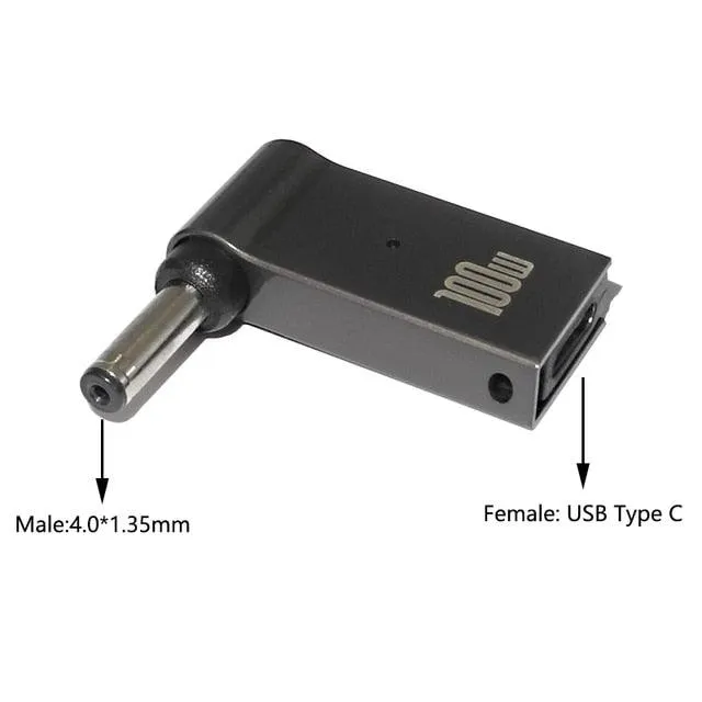 100W USB Type C PD to DC Power Jack Connector For Dell HP Lenovo Asus Sony USB C to Universal Laptop Adapter