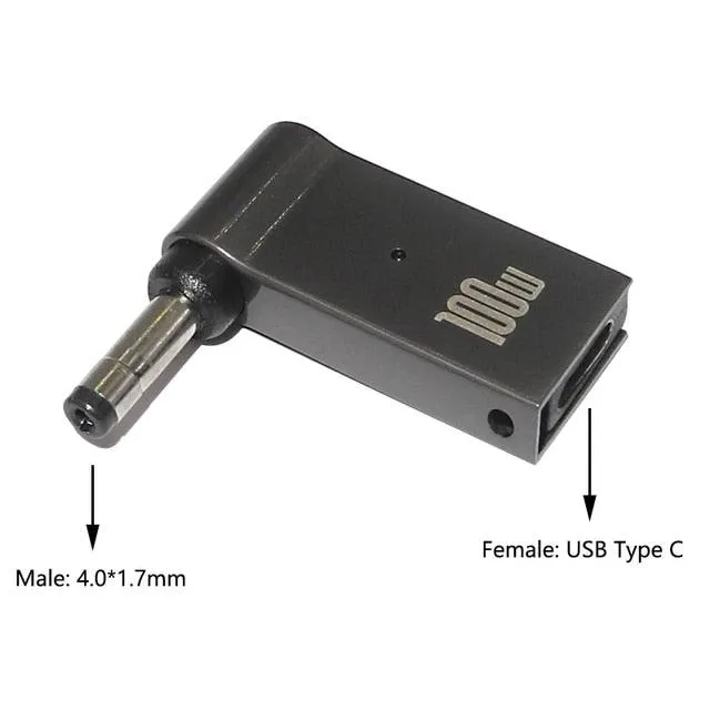 100W USB Type C PD to DC Power Jack Connector For Dell HP Lenovo Asus Sony USB C to Universal Laptop Adapter