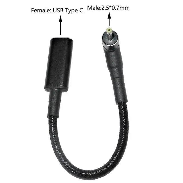 100W USB Type C PD to DC Power Jack: For Dell, HP, Lenovo, Asus, Sony, USB C to Universal Laptop Adapter