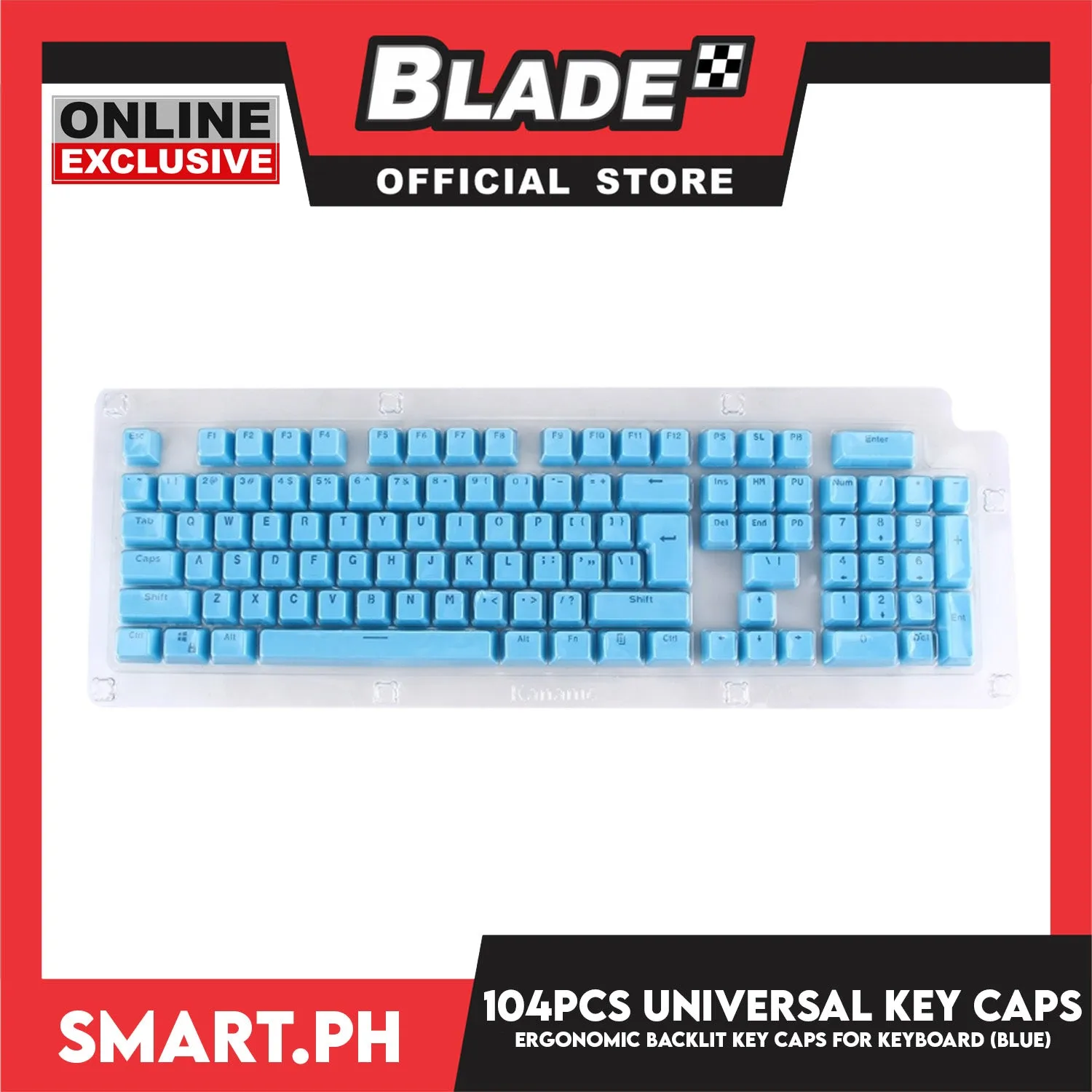 104 Key Caps Universal Ergonomic Backlit Key (Blue) for Mechanical Keyboard