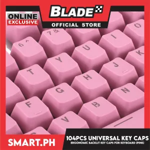 104 Key Caps Universal Ergonomic Backlit Key (Pink) for Mechanical Keyboard