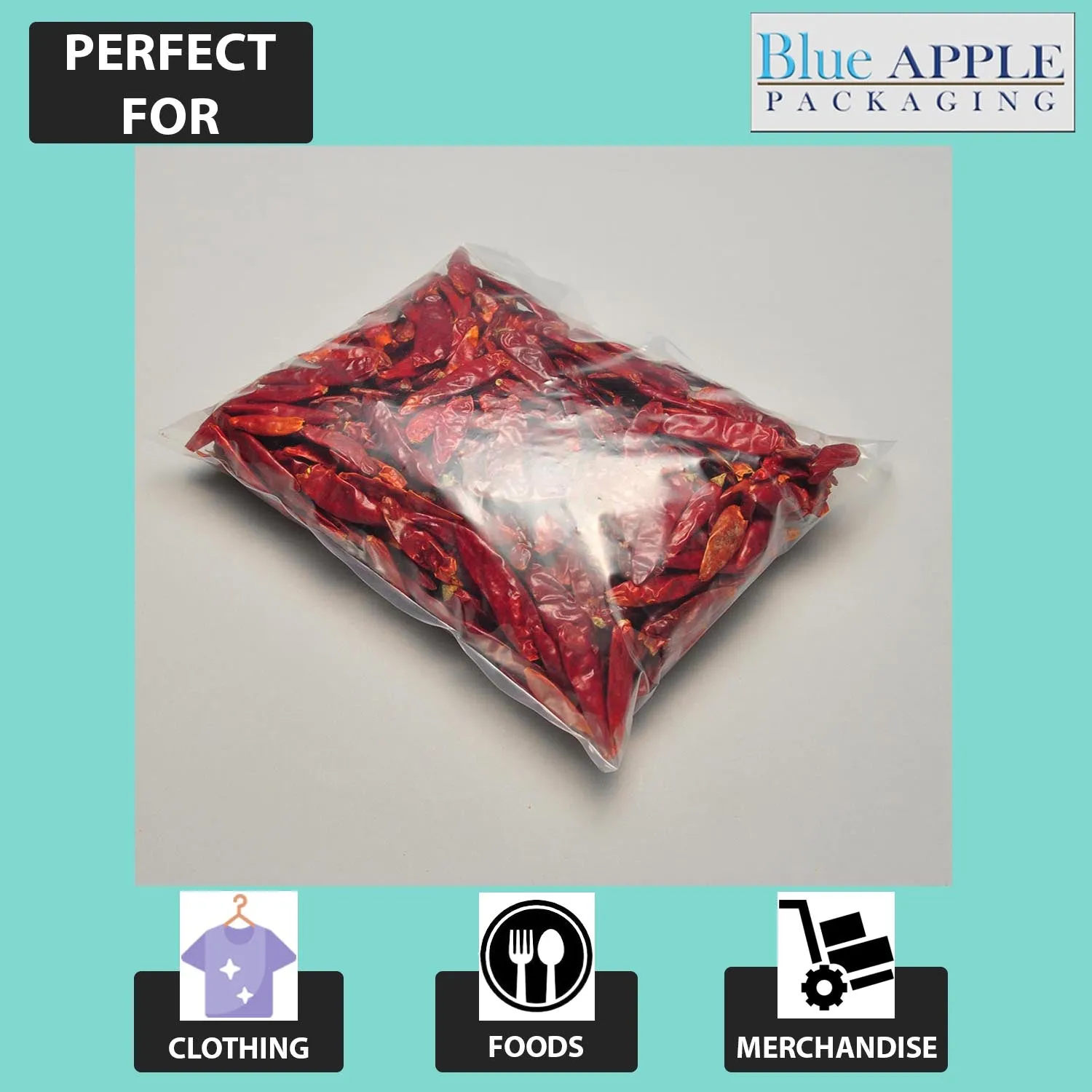10X12 inches Clear Flat Poly Bags 3Mil Open Top (LDPE)