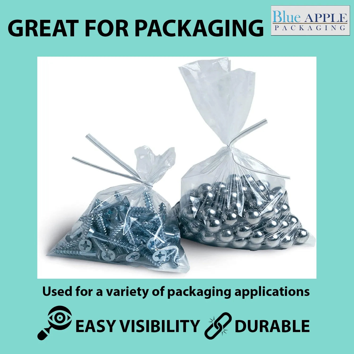 10X12 inches Clear Flat Poly Bags 3Mil Open Top (LDPE)
