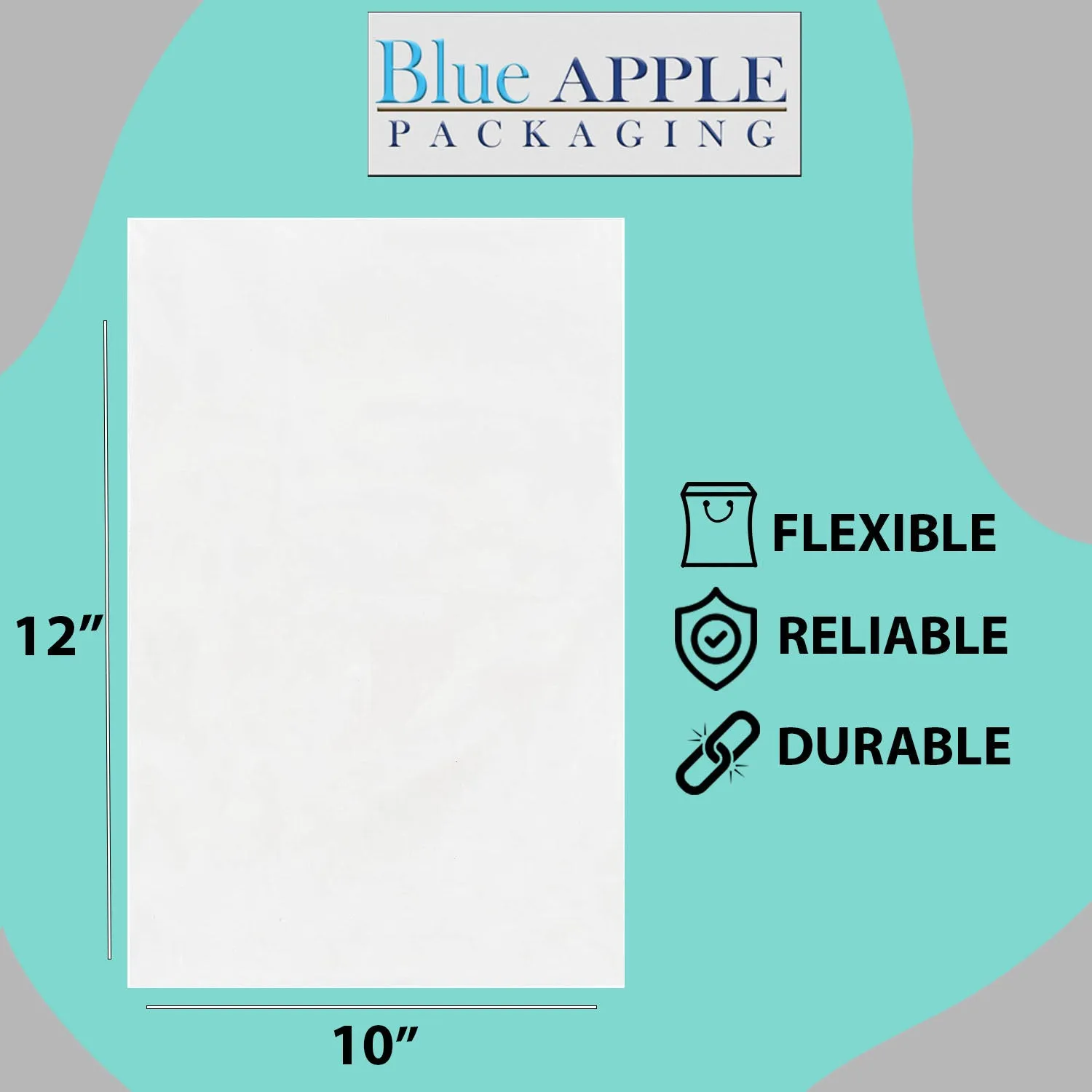 10X12 inches Clear Flat Poly Bags 3Mil Open Top (LDPE)