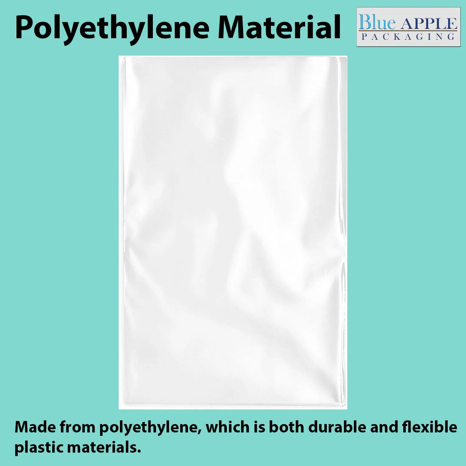 10X12 inches Clear Flat Poly Bags 3Mil Open Top (LDPE)
