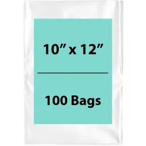 10X12 inches Clear Flat Poly Bags 3Mil Open Top (LDPE)