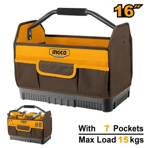 16inch Tool Bag Box Organizer Kit Storage Heavy Duty with 7 Pockets HTBGL04 ING-HT