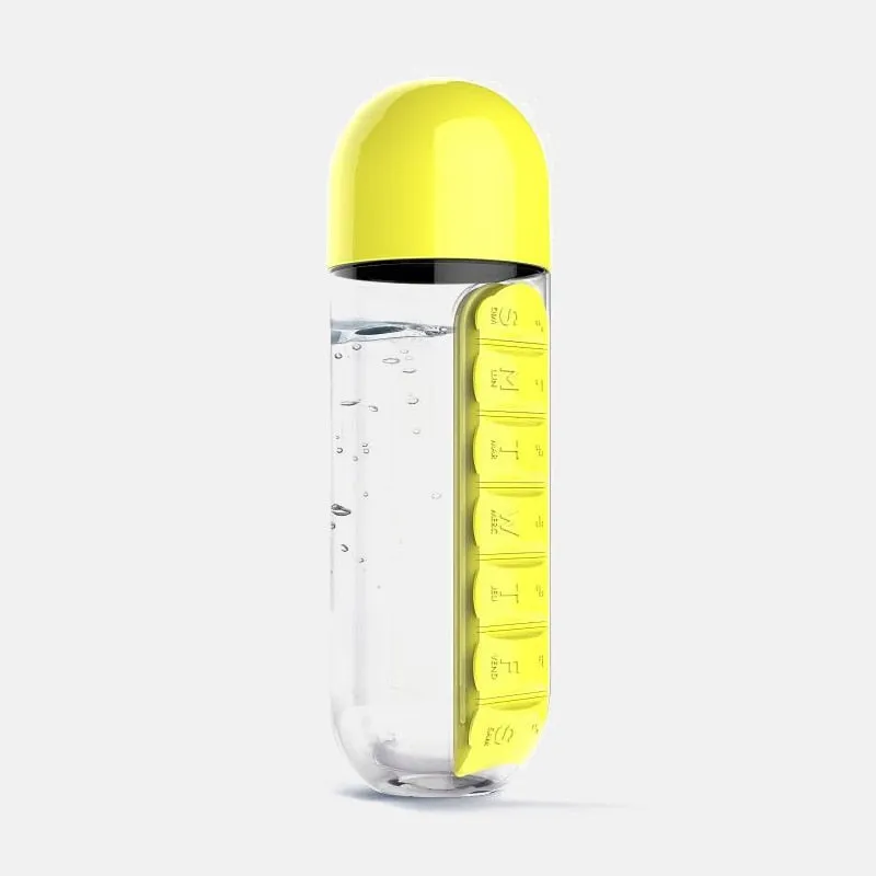 2-in-1 Medicine Pillbox Water Bottle