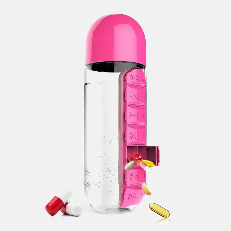 2-in-1 Medicine Pillbox Water Bottle