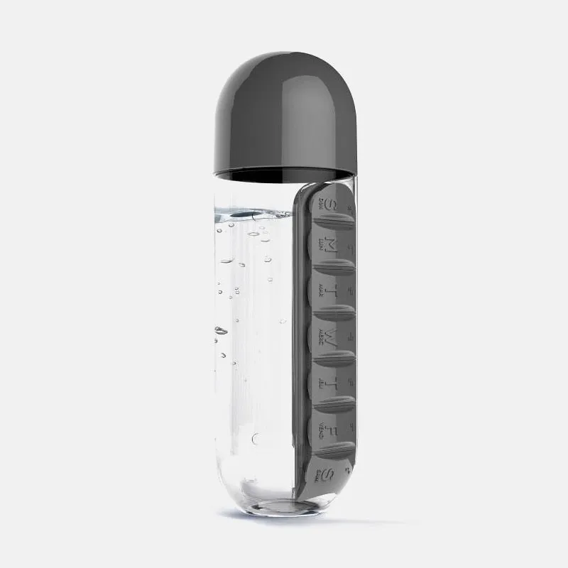 2-in-1 Medicine Pillbox Water Bottle