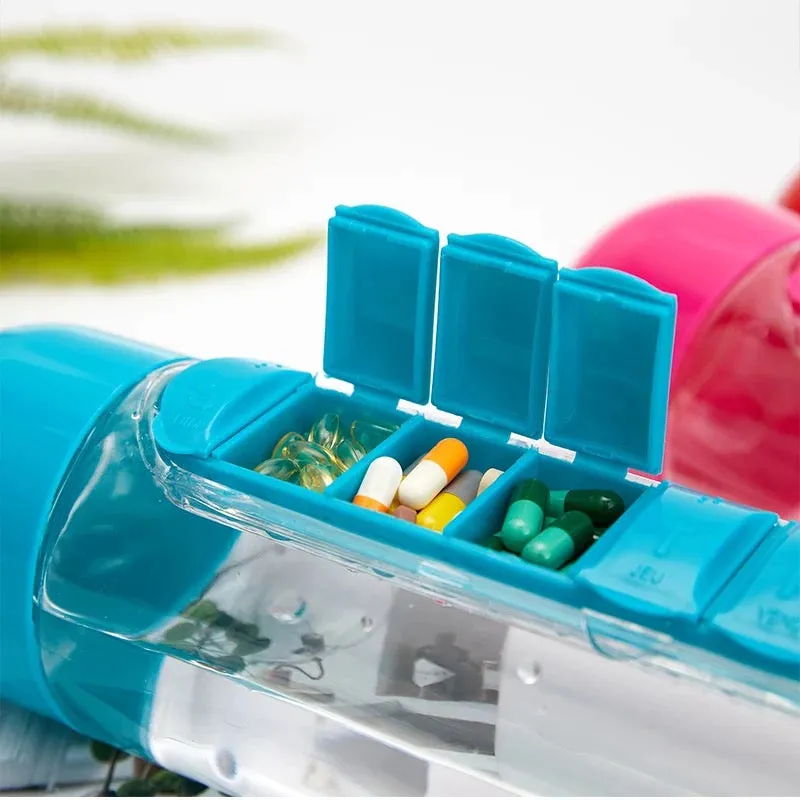 2-in-1 Medicine Pillbox Water Bottle