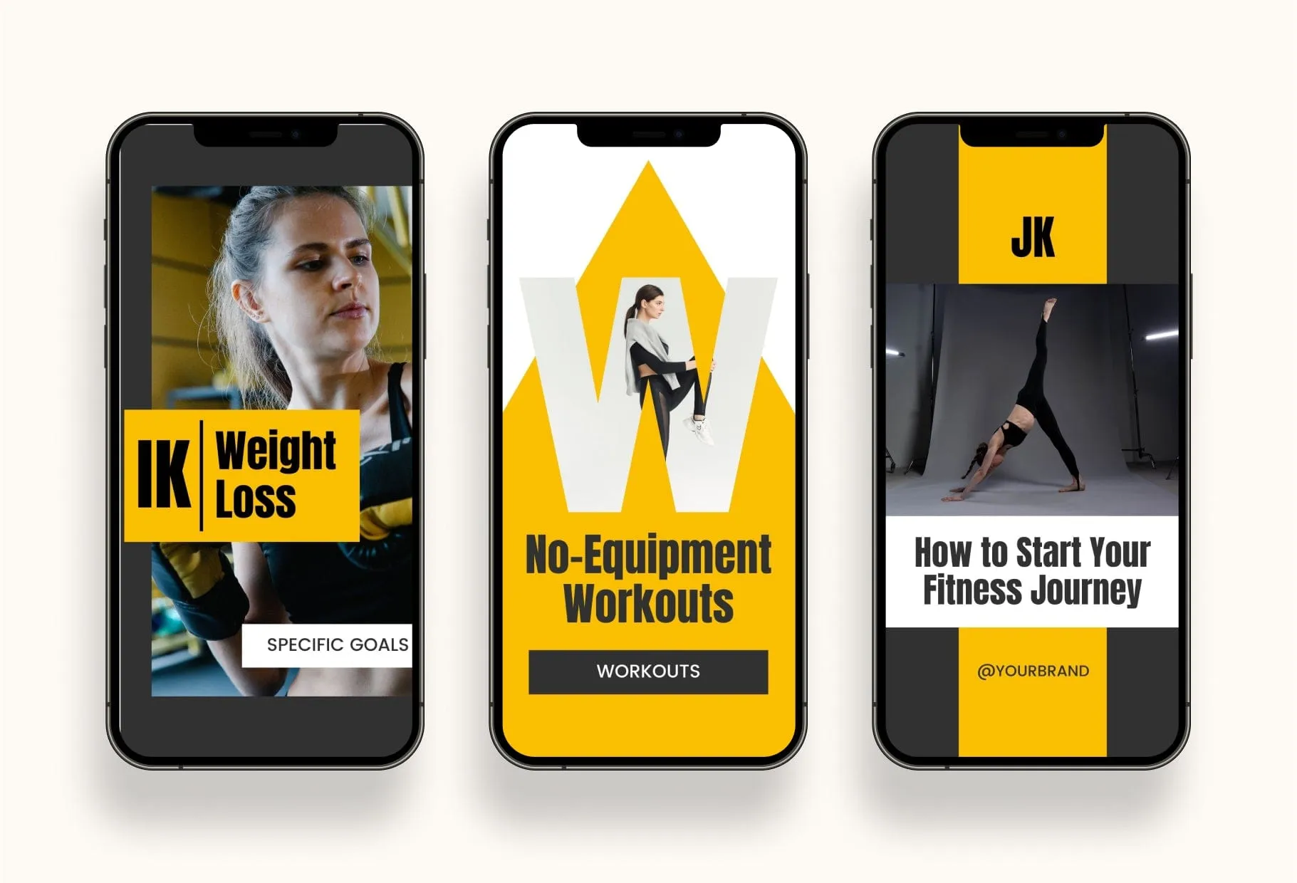 20 Power Yellow Instagram Reel Covers Gym Canva Templates