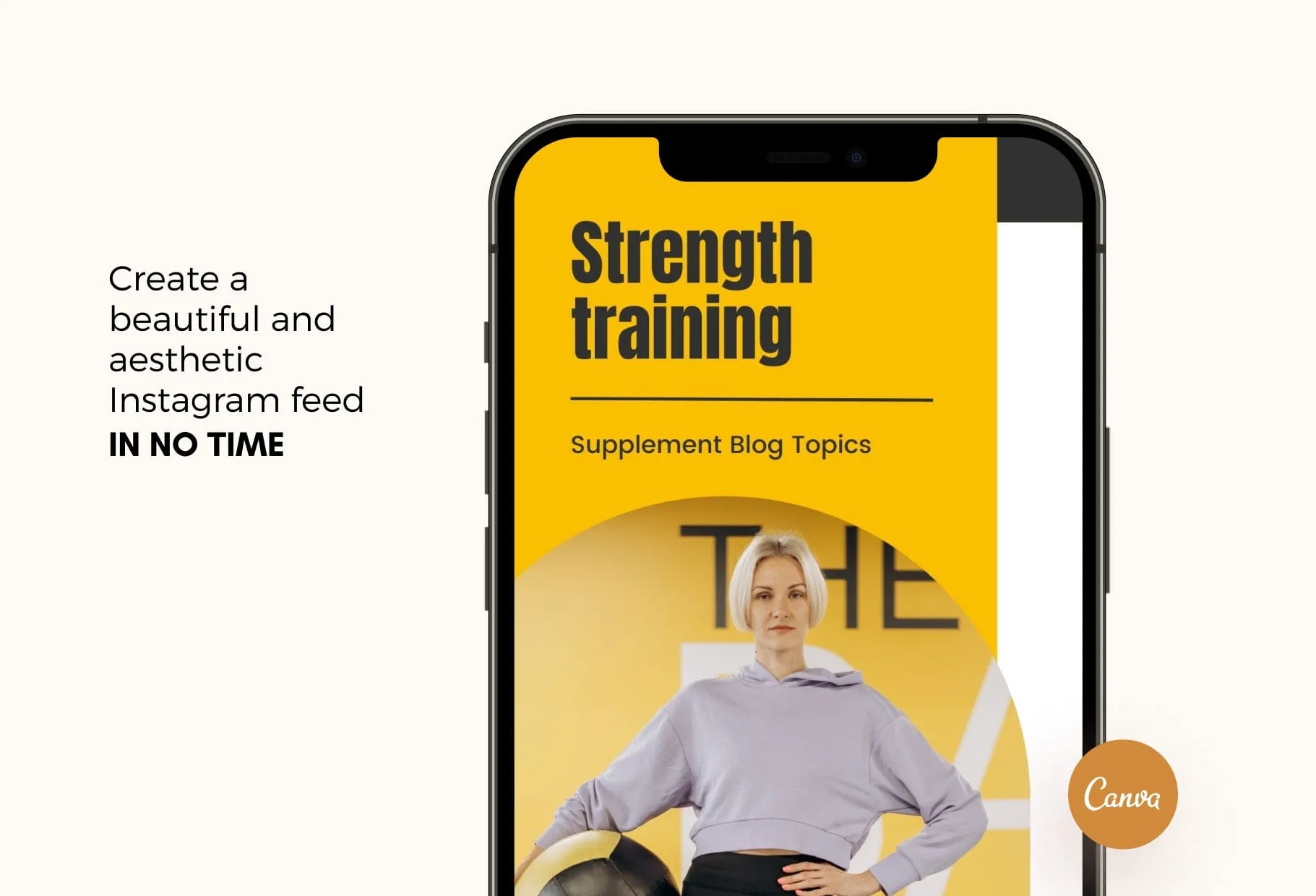 20 Power Yellow Instagram Reel Covers Gym Canva Templates