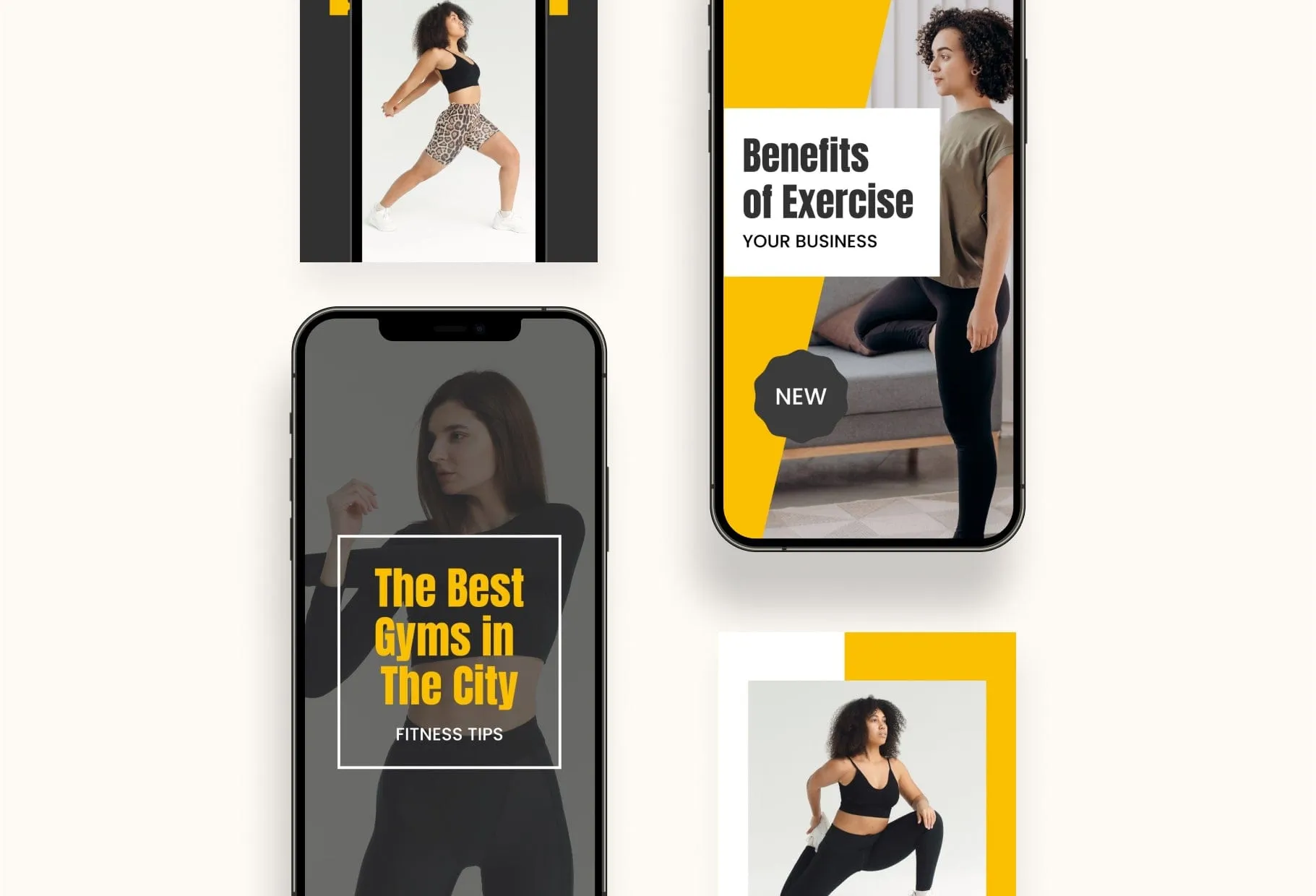20 Power Yellow Instagram Reel Covers Gym Canva Templates