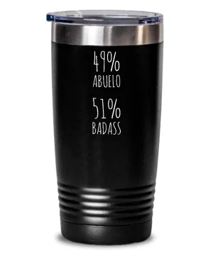 49% Abuelo 51% Badass Metal Insulated Drink Tumbler Travel Cup Funny Gift