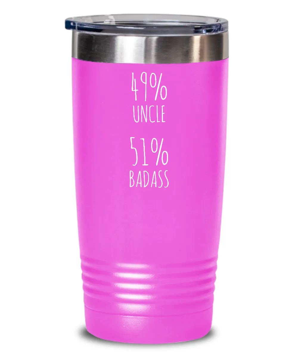 49% Uncle 51% Badass Insulated Drink Tumbler Travel Cup Funny Gift