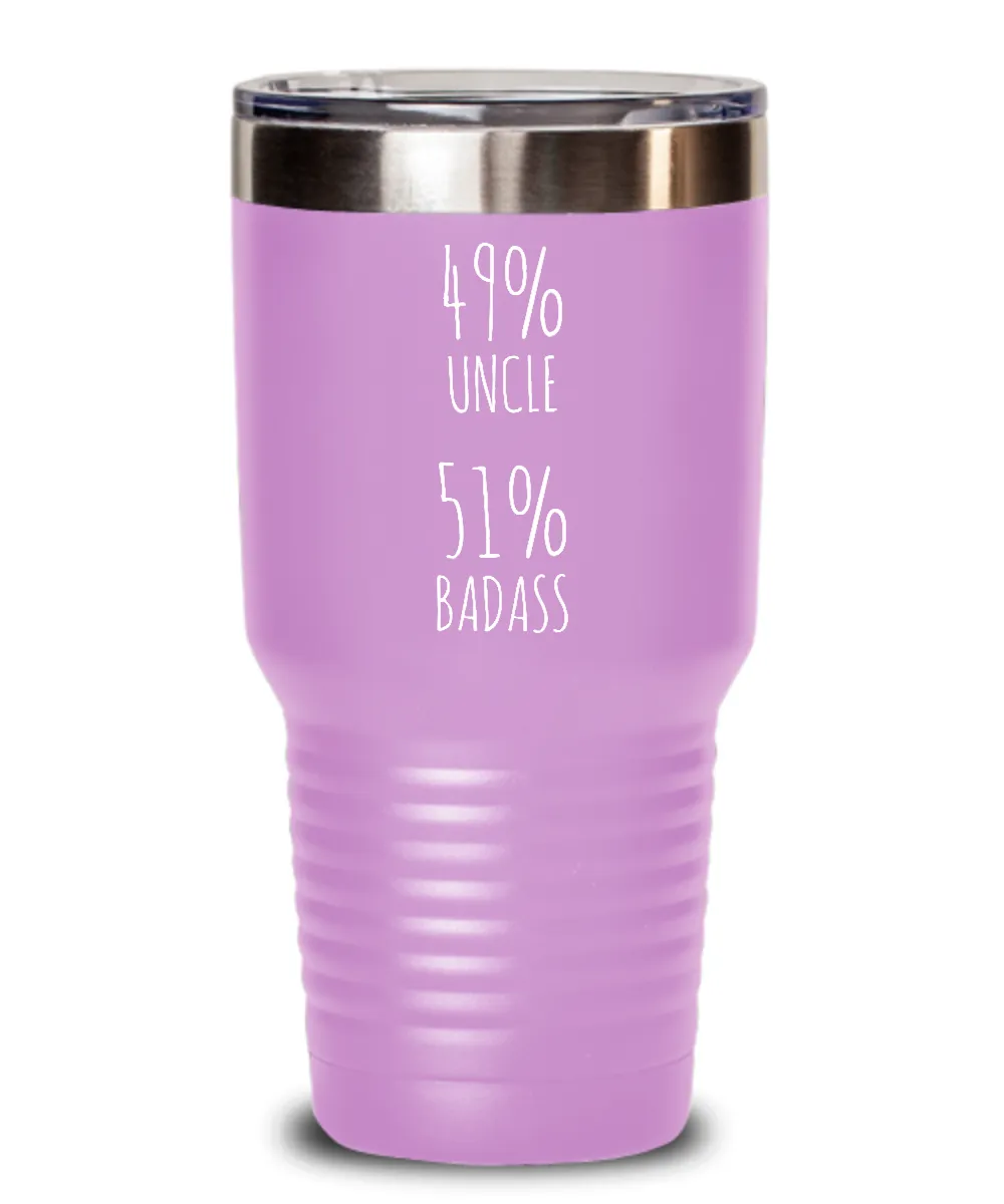 49% Uncle 51% Badass Insulated Drink Tumbler Travel Cup Funny Gift