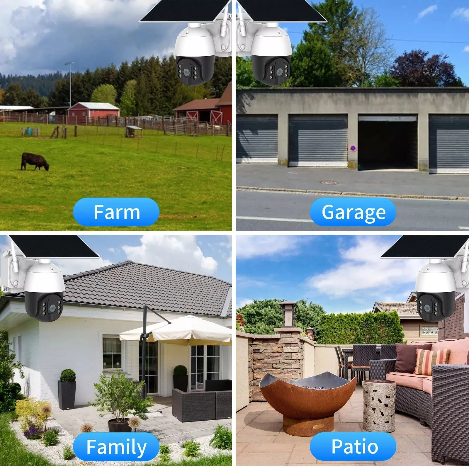 4G Wifi Solar Power 24 Hour Recording PTZ Camera 1080p HD Video Night Vision Wirefree Installation