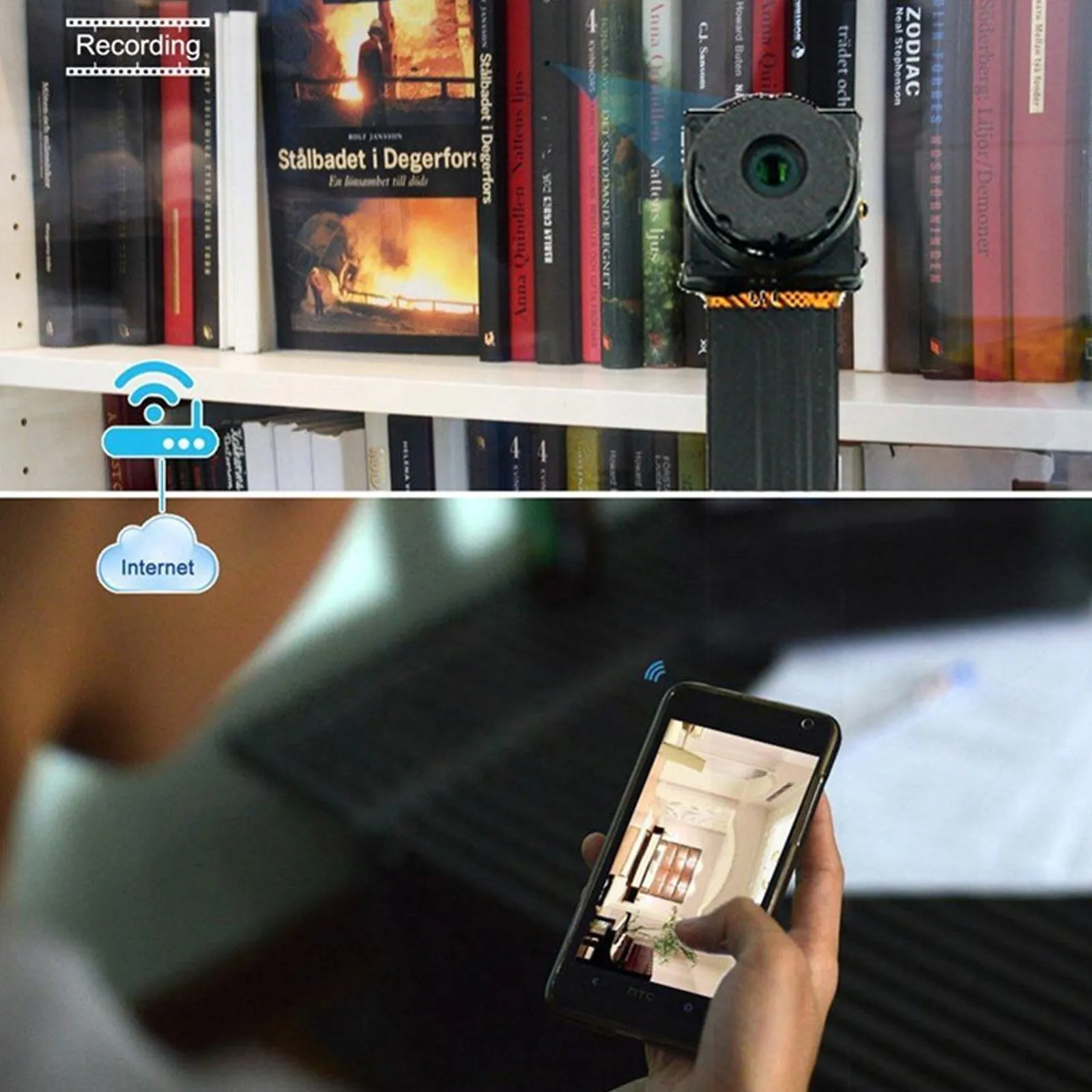 4K UHD Wireless Wi-Fi 8MP Pin Hole Camera Video Recorder Module Remote Control / 5000mA Battery