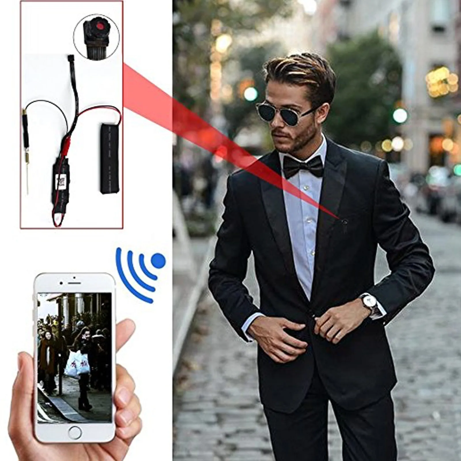4K UHD Wireless Wi-Fi 8MP Pin Hole Camera Video Recorder Module Remote Control / 5000mA Battery