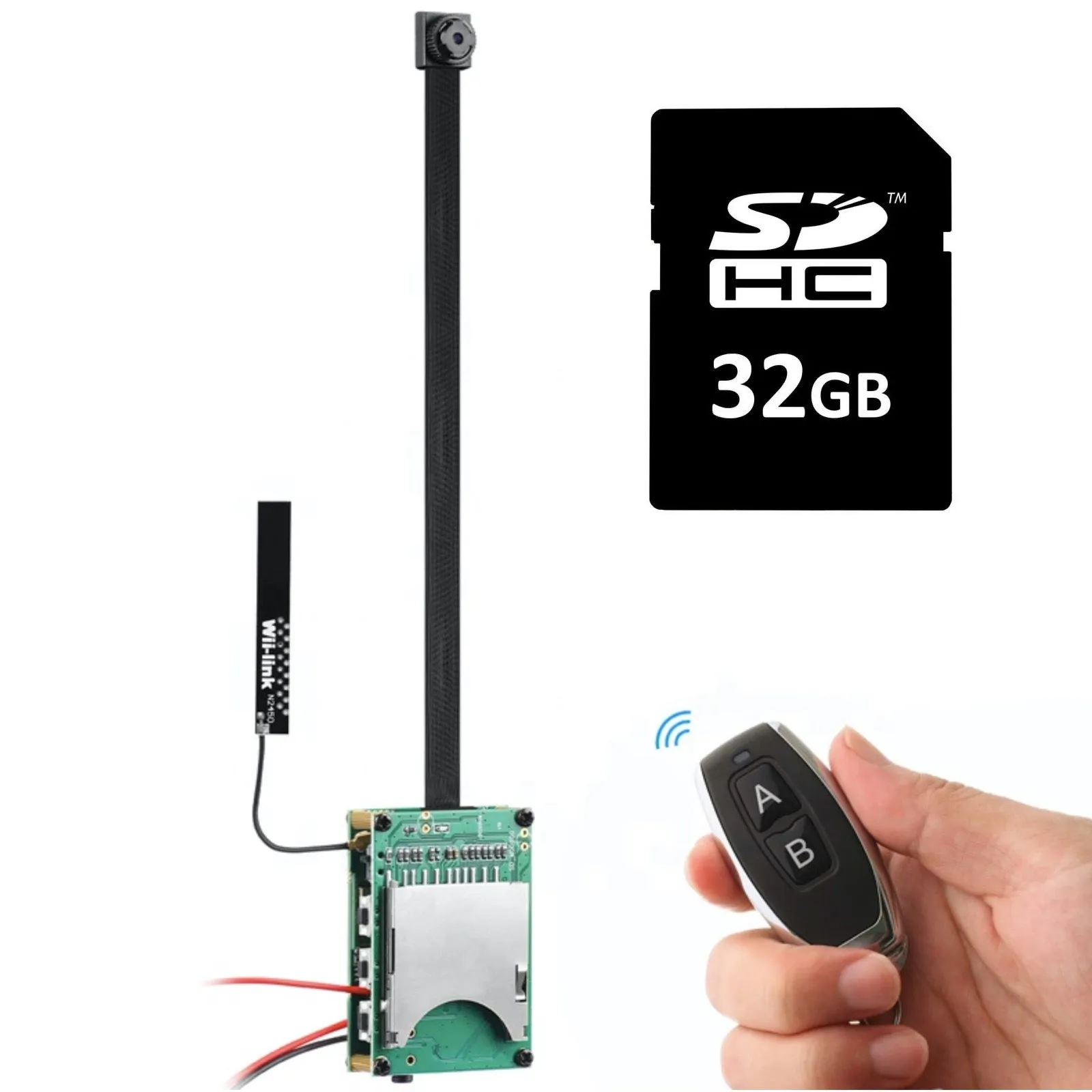 4K UHD Wireless Wi-Fi 8MP Pin Hole Camera Video Recorder Module Remote Control / 5000mA Battery