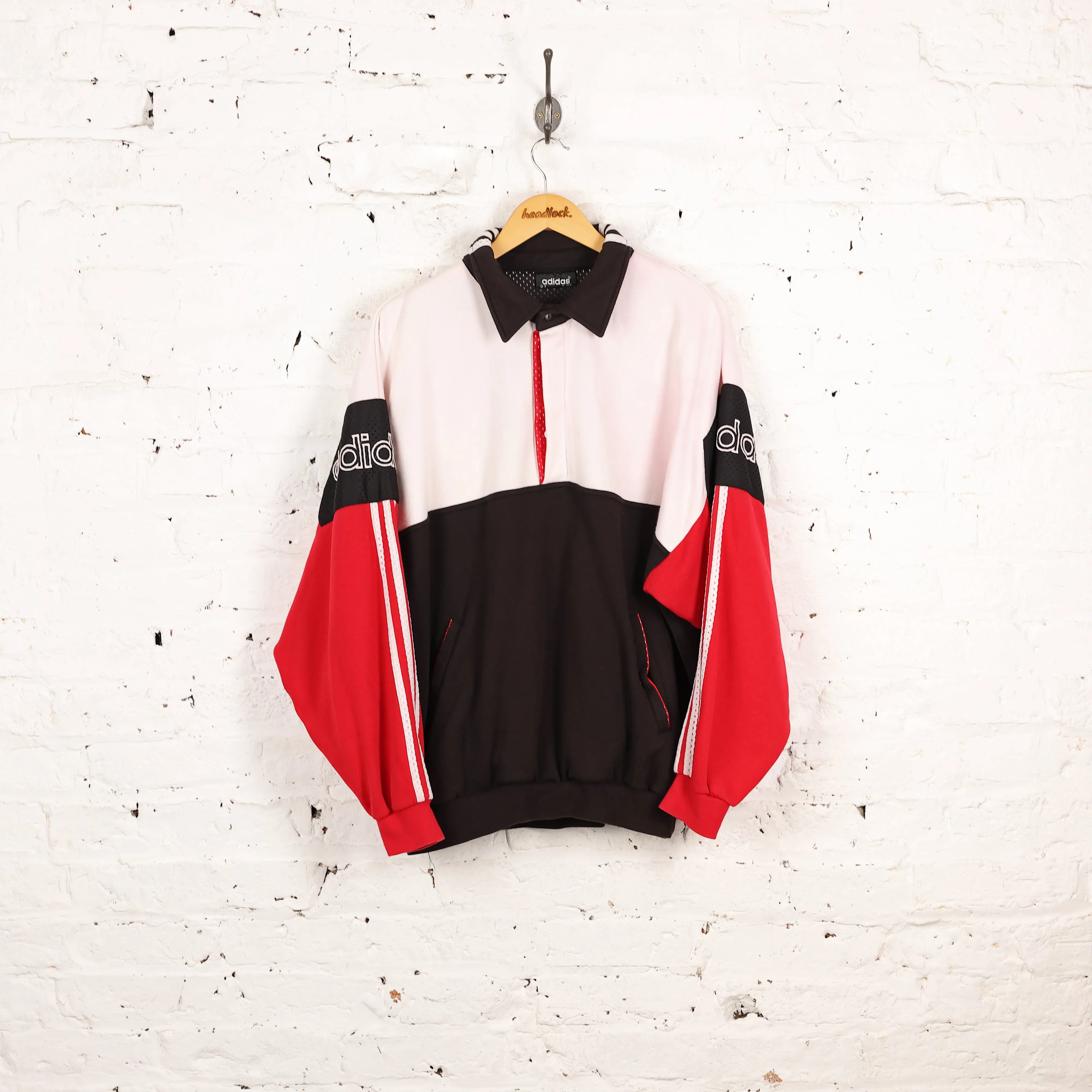 Adidas 90s Collared Sweatshirt - Black - L