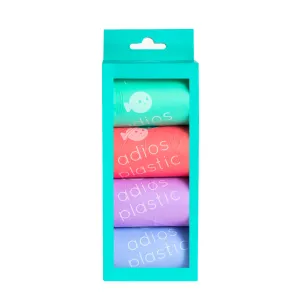 Adios Plastic - Compostable Dog Poo Bags - 4 Rolls in Rainbow (60 Bags)