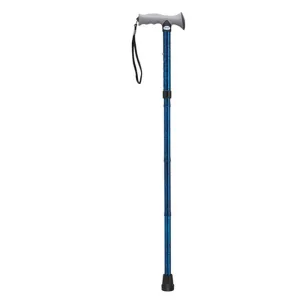Adjustable Lightweight Folding Cane with Gel Hand Grip, Blue Crackle - 1 Each