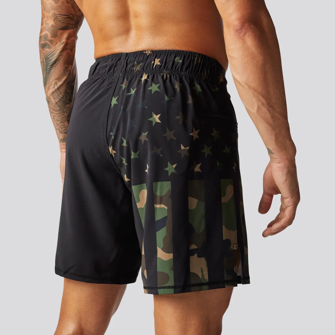 American Defender Short Velcro 3.0 (Woodland Patriot)