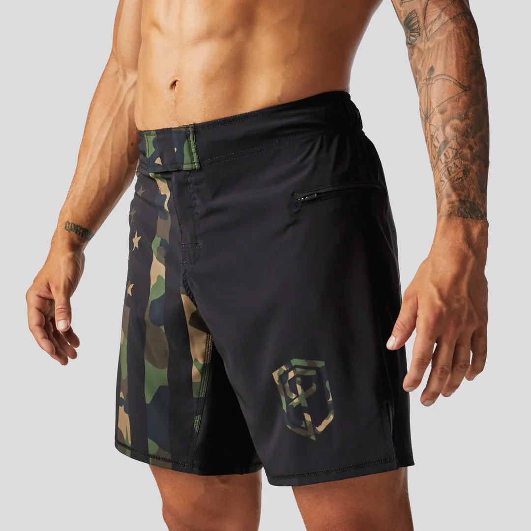 American Defender Short Velcro 3.0 (Woodland Patriot)
