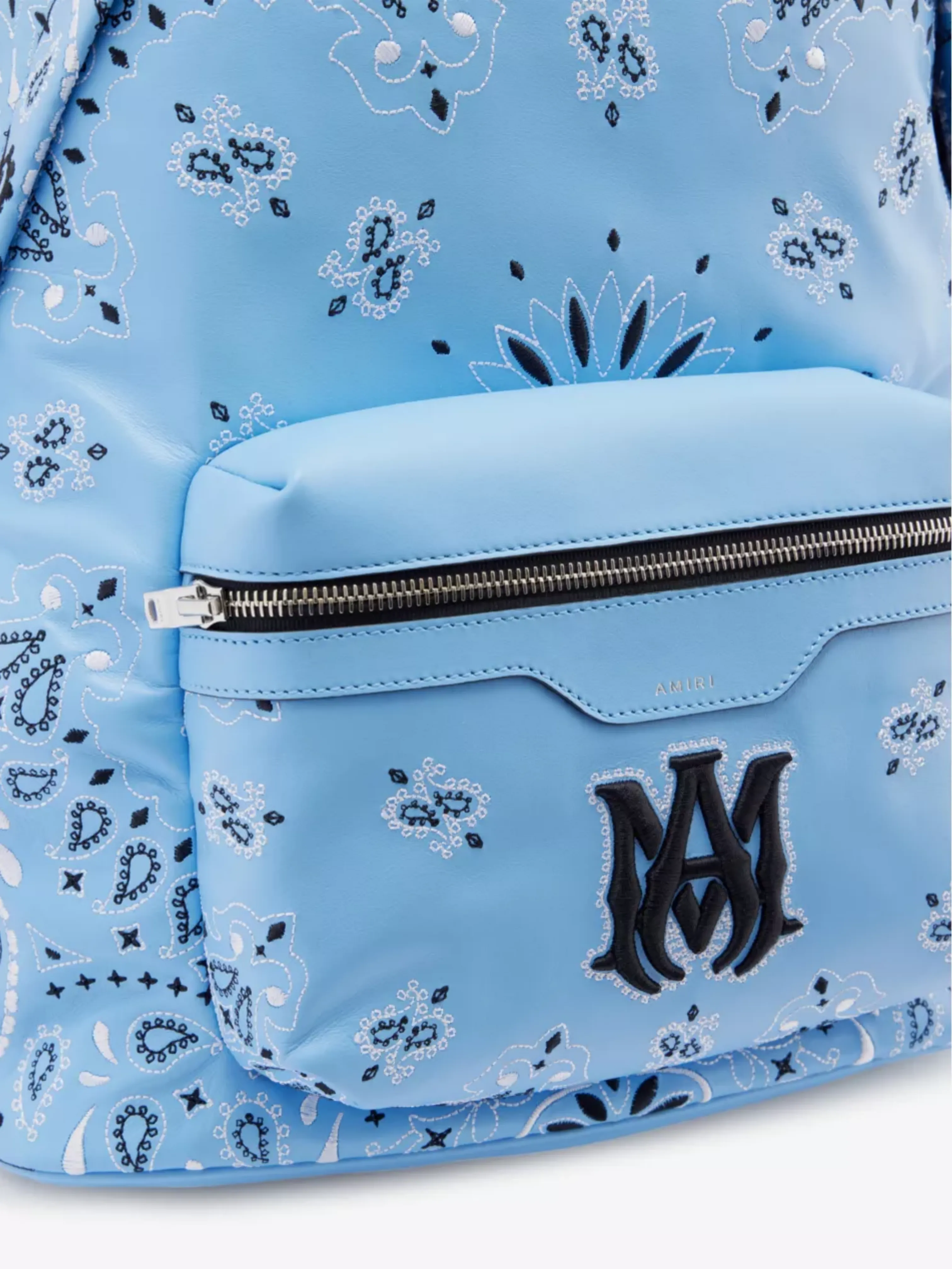 AMIRI BANDANA LEATHER BACKPACK CAROLINA BLUE