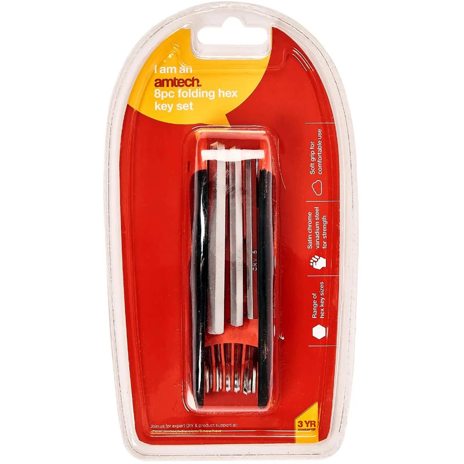 Amtech 8 Piece Folding Hex Key Set 1.5-8mm