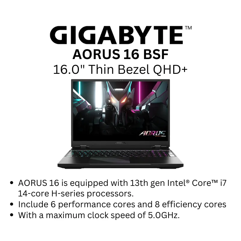 AORUS 16 BSF 16.0" QHD 2560x1600 240Hz/i7-13700H / RTX4070 / 1TB SSD 16GB