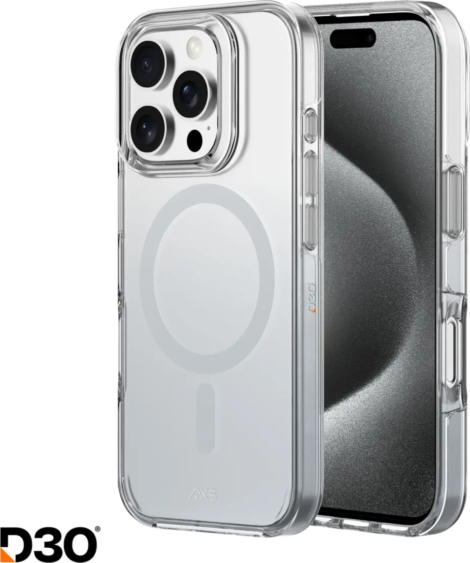 AXS Crystal Shield D3O® Magsafe Compatible Apple iPhone 16 Pro | Mist Grey Gradient