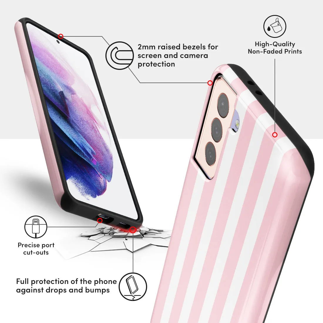 Baby Pink Stripe - Samsung Galaxy S21 Plus 5G Case