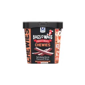 Bags O' Wags Chewies Bacon Strips Dog Treats 500g
