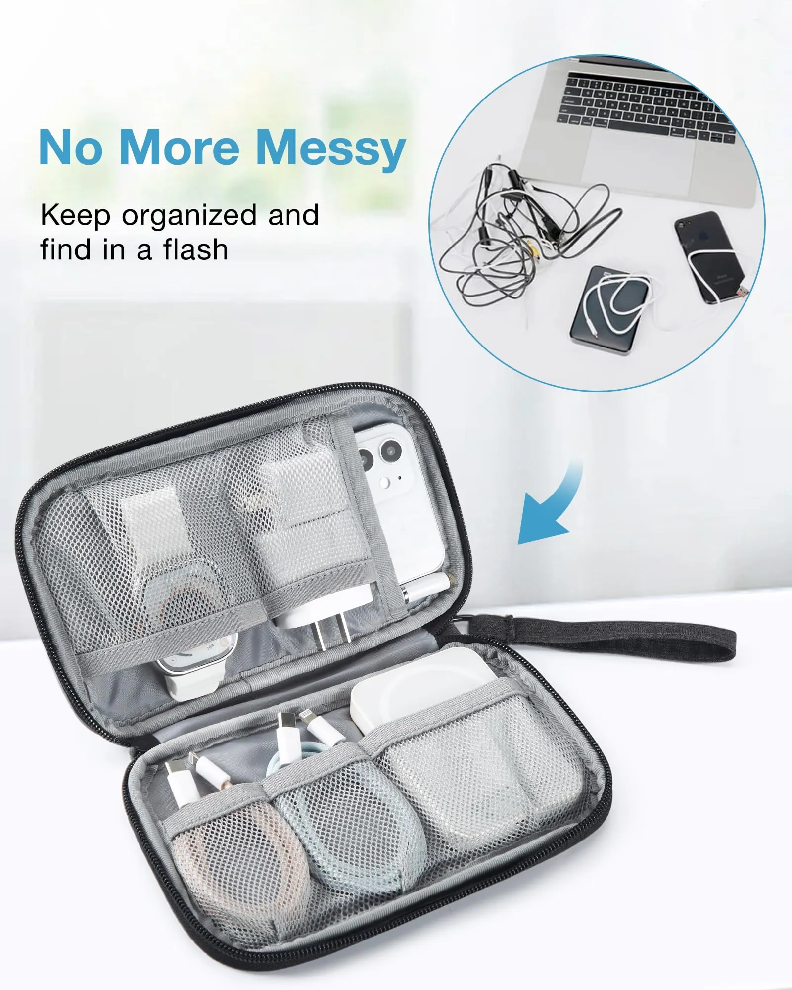 BAGSMART Toiletry Bag for Men, Wide Opening Travel Toiletry Bag with Travel Electronic Organizer Case for Men