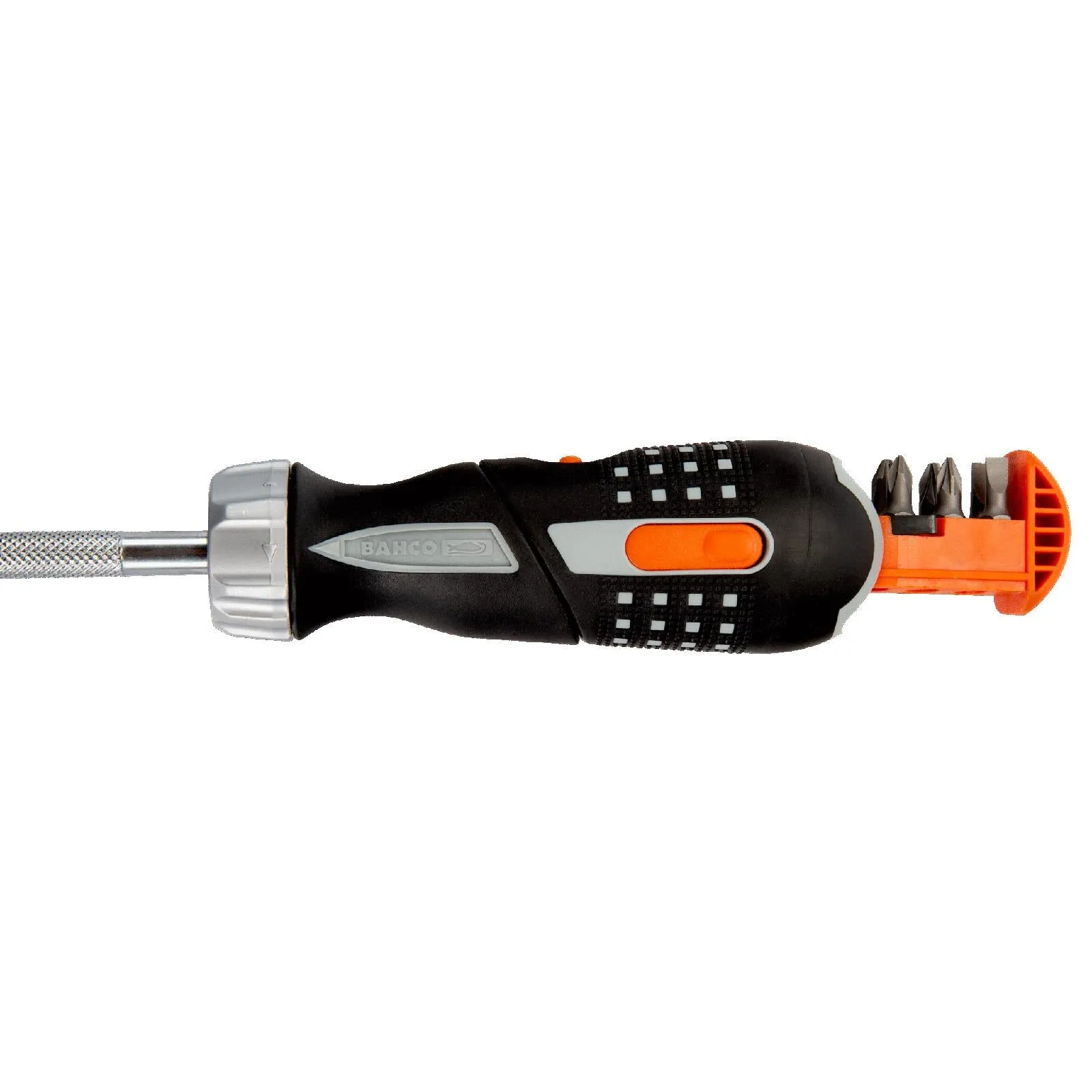Bahco Ratchet Screwdriver Pistol Grip with 1/4" Hex Bits Phillips Slotted