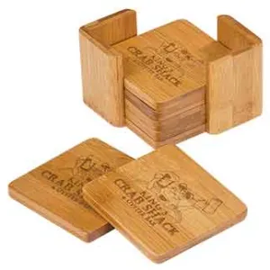 Bamboo Engraved 6 Coaster Set