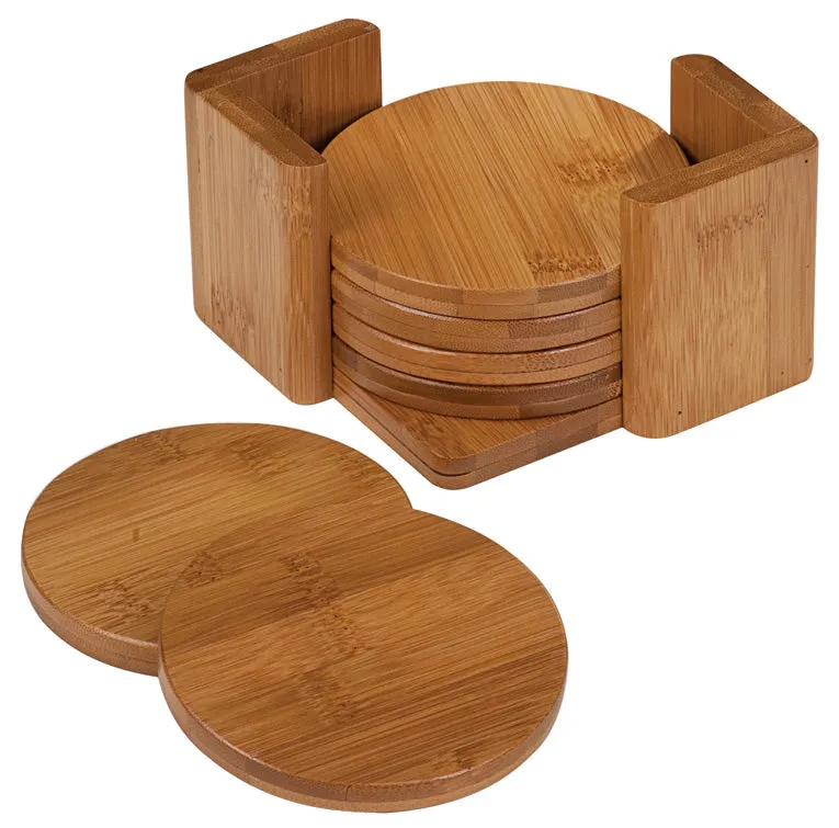 Bamboo Engraved 6 Coaster Set