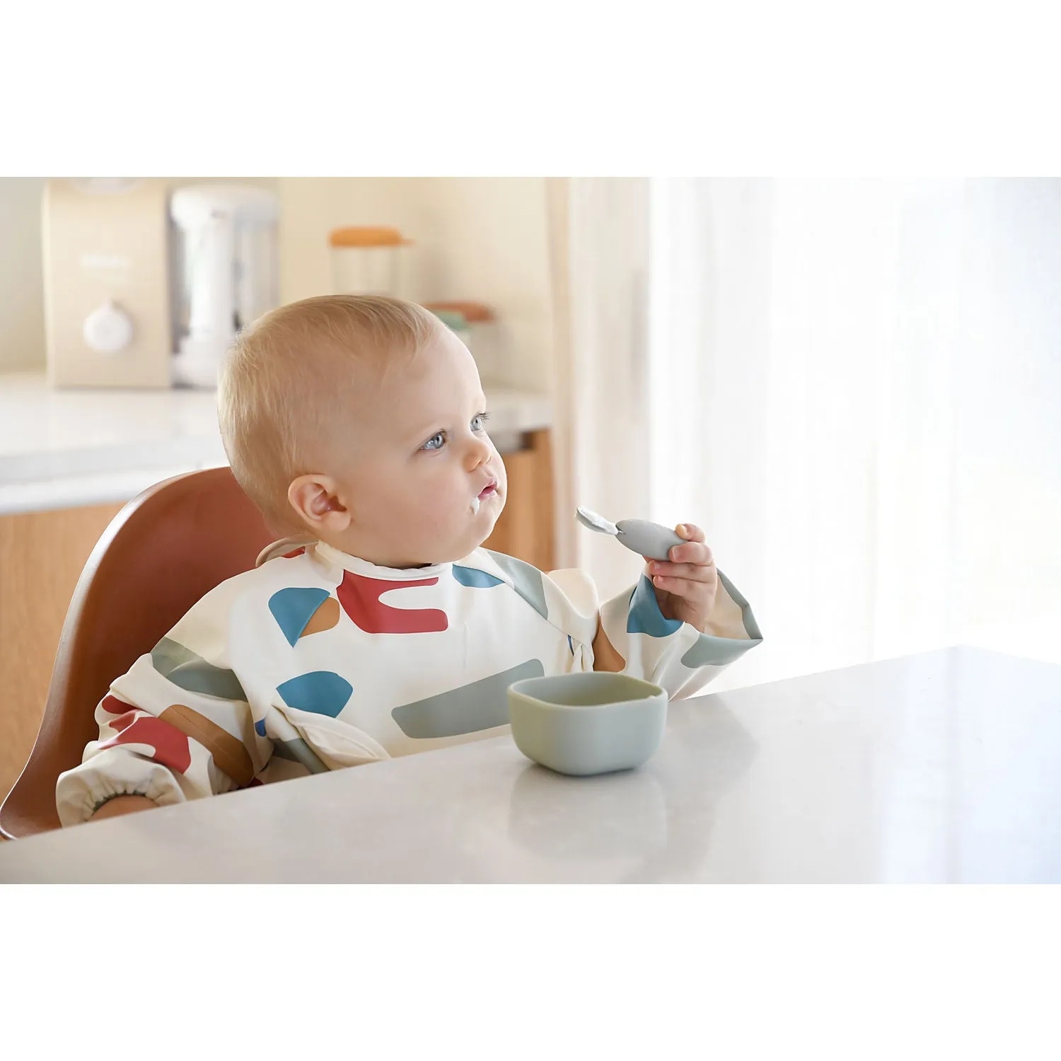Beaba Fork & Spoon Stainless Steel Pre-Cutlery - Velvet Grey