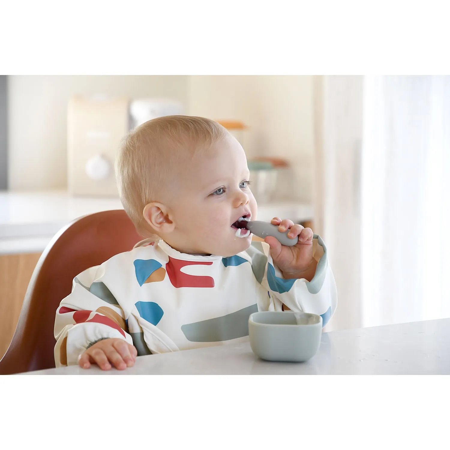 Beaba Fork & Spoon Stainless Steel Pre-Cutlery - Velvet Grey