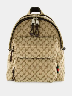 Beige Medium Backpack with GG Logo