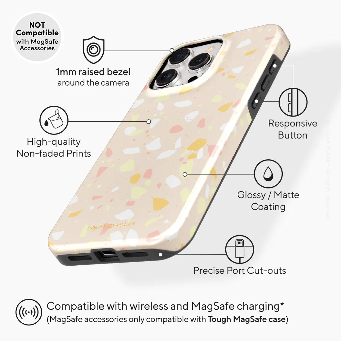 Beige Terrazzo - iPhone 15 Pro Max Case