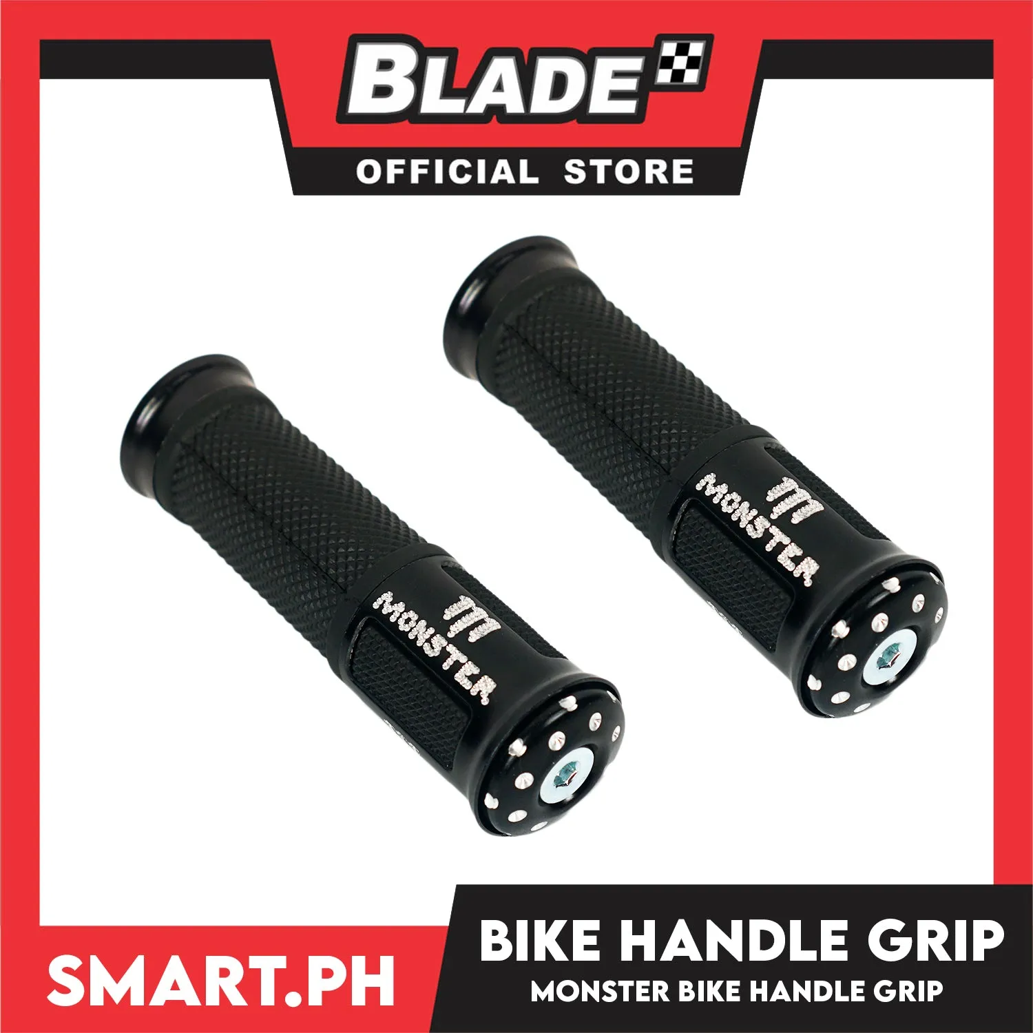 Bicycle Monster Handle Grip (Black) Comfortable Handlebar Rubber, Non-Slip
