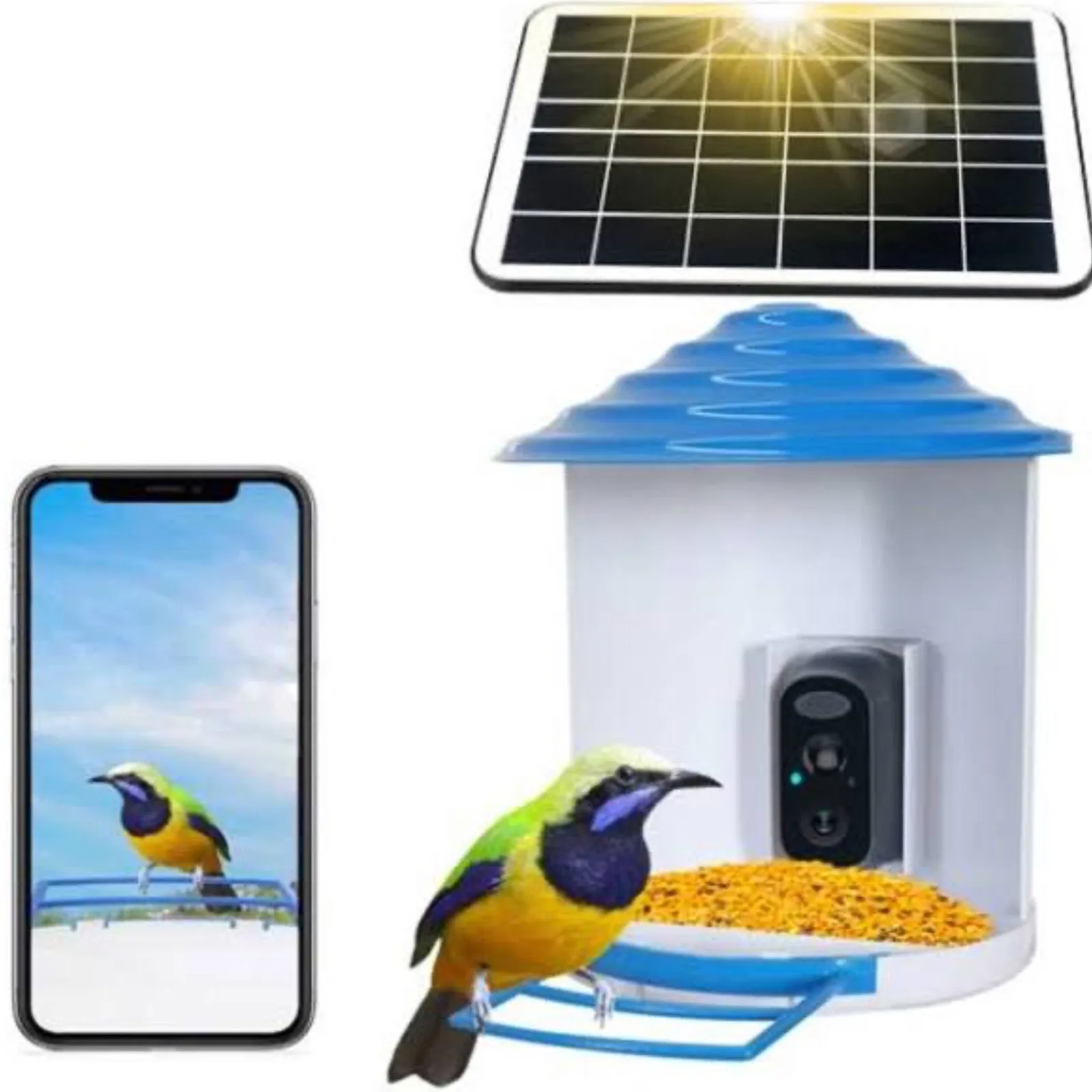 Bird Feeder Camera 4G LTE Sim Card 1080p HD Battery / Solar Power No Wiring Needed