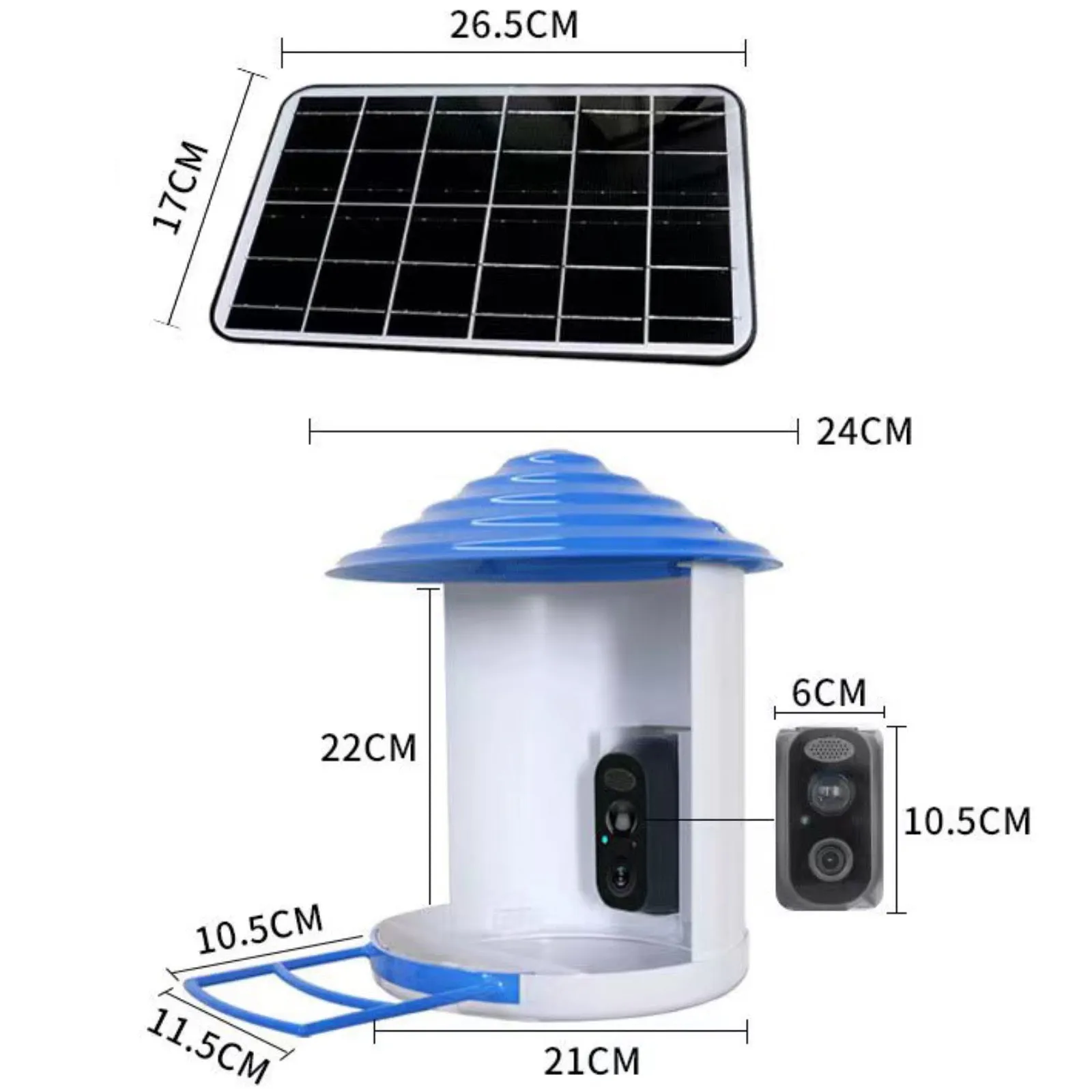 Bird Feeder Camera 4G LTE Sim Card 1080p HD Battery / Solar Power No Wiring Needed